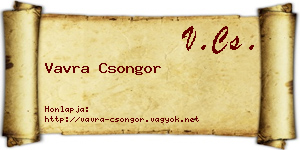 Vavra Csongor névjegykártya